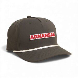 Arkansas Razorbacks ARKANSAS Red 3D Five Panel Classic Rope Hat- Olive/ White